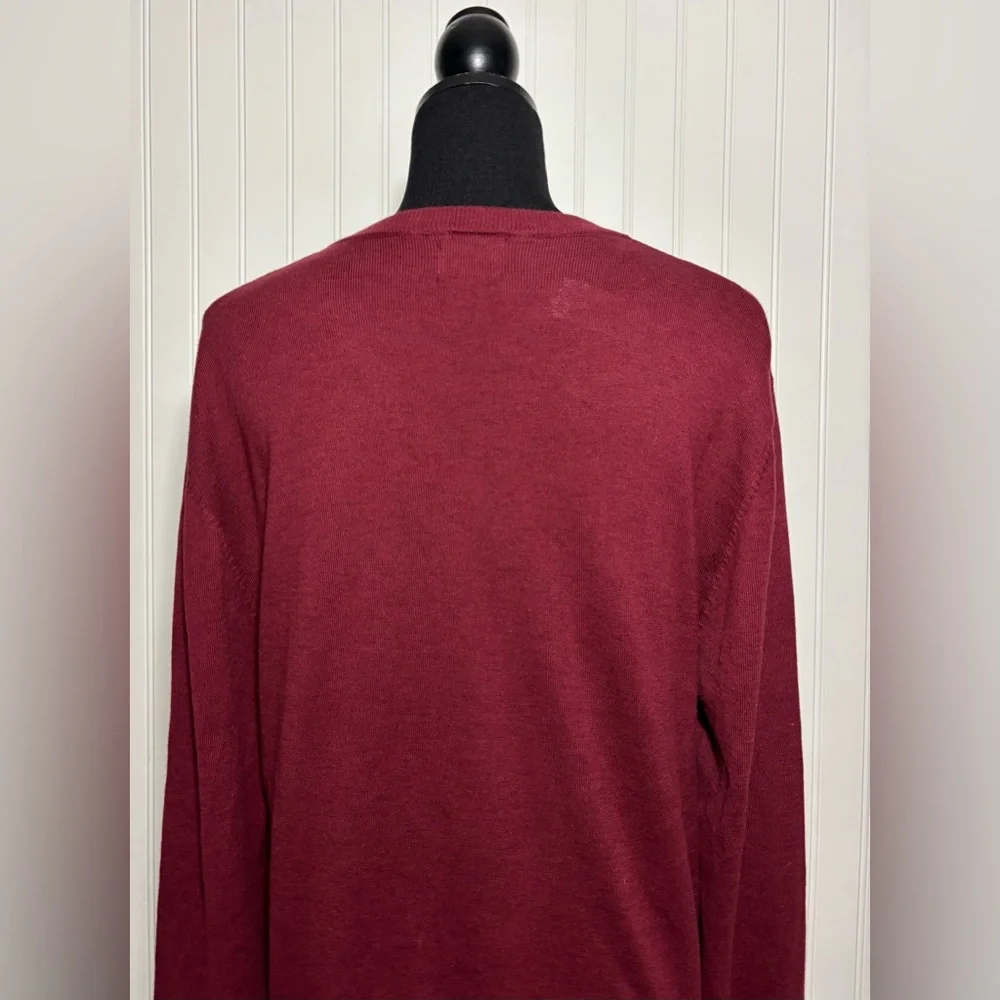 Old Navy Burgundy V Neck Sweater Lightweight Men’s Size Large Cotton New W Tags